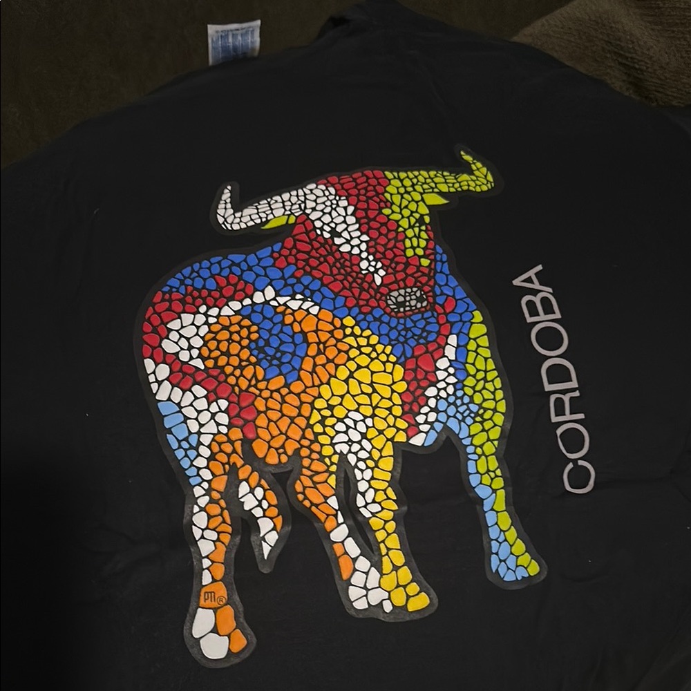 Men's Black Bull Mosaic T-Shirt